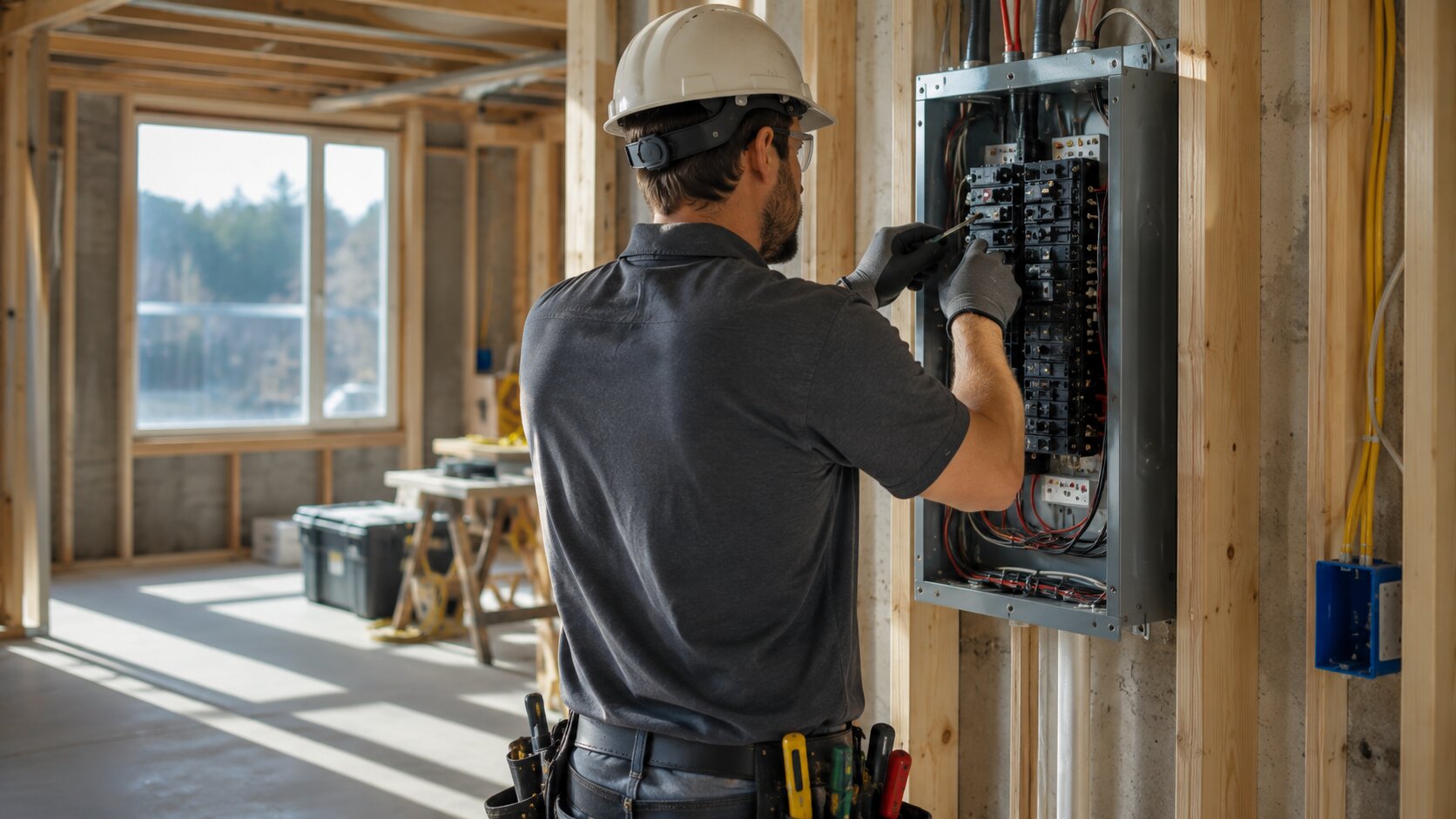 Electrical team workflow background