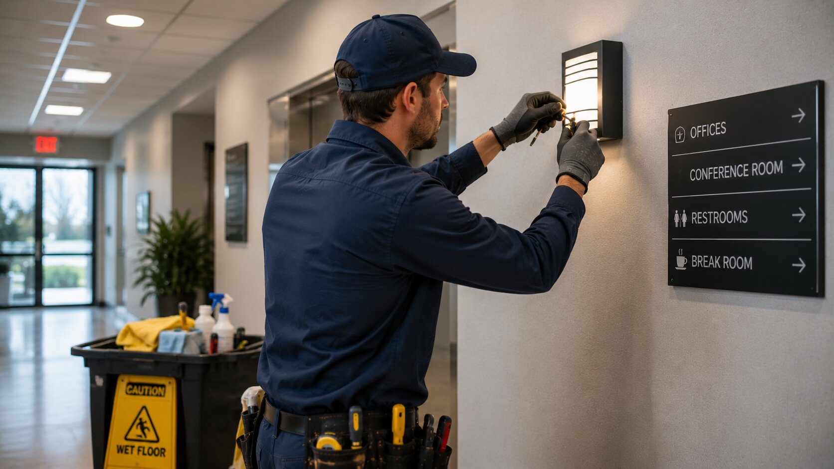 Facilities Maintenance team workflow background
