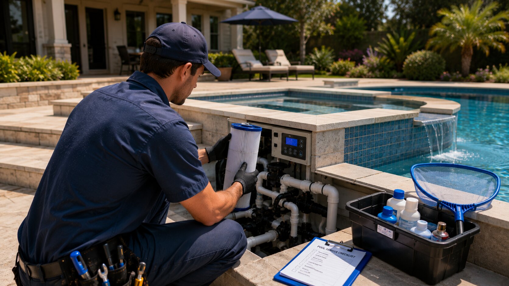 Pool & Spa Service team workflow background