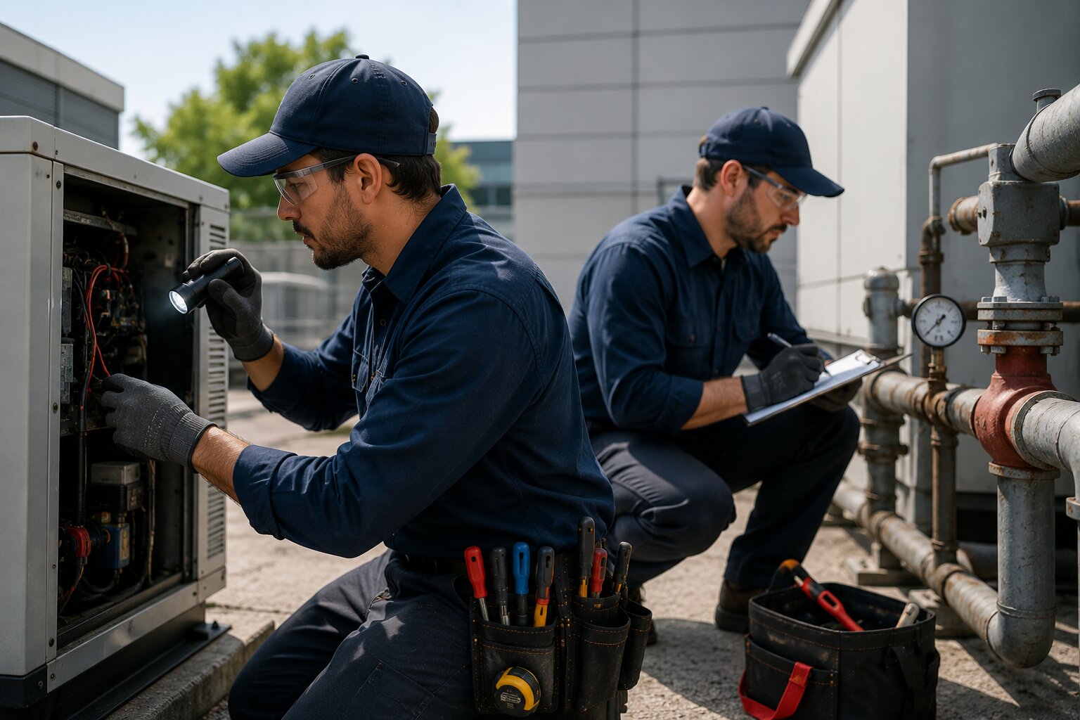 HVAC technician service workflow connected to Easy Install Solar CRM